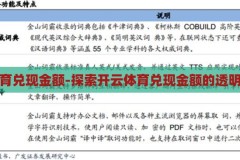开云体育兑现金额-探索开云体育兑现金额的透明与高效，开云体育，探索兑现金额的透明与高效