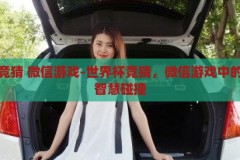 世界杯竞猜 微信游戏-世界杯竞猜，微信游戏中的激情与智慧碰撞，微信游戏中的世界杯竞猜，激情与智慧的碰撞
