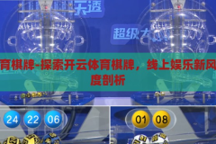 开云体育棋牌-探索开云体育棋牌，线上娱乐新风尚的深度剖析，开云体育棋牌，线上娱乐新风尚的深度探索与剖析