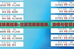 足球竞猜赛程表-足球竞猜赛程表，激情与智慧的碰撞，激情与智慧的碰撞，足球竞猜赛程表