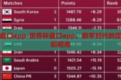 世界杯盘口app-世界杯盘口app，数字时代的足球盛宴新视角，数字时代足球盛宴，世界杯盘口app的全新视角
