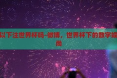 微博可以下注世界杯吗-微博，世界杯下的数字娱乐新风尚，微博世界杯，数字娱乐新风尚下的下注新体验