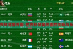 世界杯竞猜界面-世界杯竞猜界面的创新与乐趣，世界杯竞猜界面，创新与乐趣的完美融合