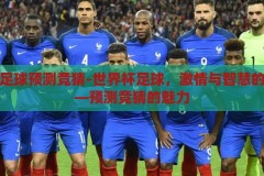 世界杯足球预测竞猜-世界杯足球，激情与智慧的碰撞——预测竞猜的魅力，激情与智慧的碰撞，世界杯足球预测竞猜的魅力