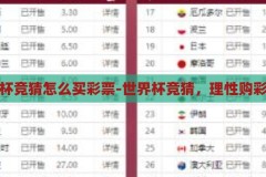 世界杯竞猜怎么买彩票-世界杯竞猜，理性购彩指南，世界杯竞猜，理性购彩指南与购买策略