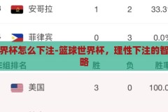 篮球世界杯怎么下注-篮球世界杯，理性下注的智慧与策略，篮球世界杯，理性下注的智慧与策略