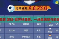 世界杯竞猜 游戏-世界杯竞猜，一场全民参与的激情游戏，全民狂欢，世界杯竞猜的激情盛宴