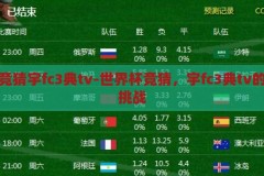 世界杯竞猜宇fc3典tv-世界杯竞猜，宇fc3典tv的趣味与挑战，世界杯竞猜，宇FC3典TV的趣味与挑战