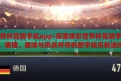 体彩世界杯竞猜手机app-探索体彩世界杯竞猜手机app，便捷、趣味与挑战并存的数字娱乐新选择，数字娱乐新宠，探索体彩世界杯竞猜手机app的便捷与挑战