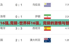 世界杯16强,竞猜-世界杯16强，竞猜的激情与智慧碰撞，世界杯16强，竞猜中的激情与智慧碰撞