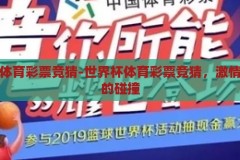 世界杯体育彩票竞猜-世界杯体育彩票竞猜，激情与智慧的碰撞，世界杯体育彩票竞猜，激情与智慧的碰撞