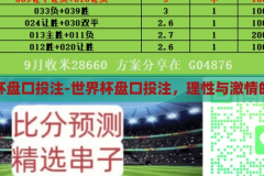 世界杯盘口投注-世界杯盘口投注，理性与激情的碰撞，理性与激情的碰撞，世界杯盘口投注的魅力与挑战