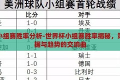 世界杯小组赛胜率分析-世界杯小组赛胜率揭秘，策略、数据与趋势的交响曲，揭秘世界杯小组赛胜率，策略、数据与趋势的交响曲