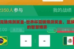 世界杯竞猜预测奖金-世界杯竞猜预测奖金，足球盛宴中的智慧博弈，世界杯竞猜预测奖金，足球盛宴中的智慧博弈