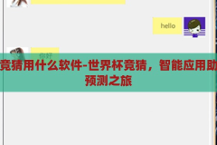 世界杯竞猜用什么软件-世界杯竞猜，智能应用助力您的预测之旅，智能应用助力世界杯竞猜，精准预测的智能助手