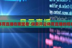 开云体育直播在哪里看-探索开云体育直播的观看途径，探索开云体育直播，多种观看途径大揭秘