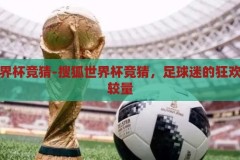 搜狐世界杯竞猜-搜狐世界杯竞猜，足球迷的狂欢与智慧较量，搜狐世界杯竞猜，足球迷的智慧狂欢