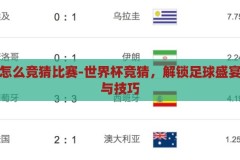 世界杯怎么竞猜比赛-世界杯竞猜，解锁足球盛宴的趣味与技巧，解锁足球盛宴，世界杯竞猜的趣味与技巧