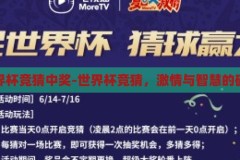 世界杯竞猜中奖-世界杯竞猜，激情与智慧的碰撞，世界杯竞猜，激情与智慧的碰撞，中奖的无限可能