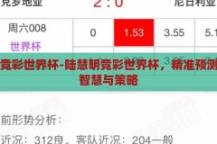 陆慧明竞彩世界杯-陆慧明竞彩世界杯，精准预测背后的智慧与策略，陆慧明竞彩世界杯，精准预测的智慧与策略