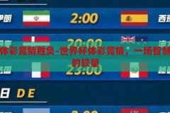 世界杯体彩竞猜胜负-世界杯体彩竞猜，一场智慧与运气的较量，智慧与运气的碰撞，世界杯体彩竞猜的胜负较量