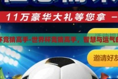世界杯竞猜高手-世界杯竞猜高手，智慧与运气的较量，智慧与运气的碰撞，揭秘世界杯竞猜高手的胜出之道