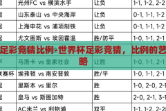世界杯足彩竞猜比例-世界杯足彩竞猜，比例的艺术与策略，揭秘世界杯足彩竞猜，比例的艺术与策略