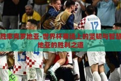世界杯胜率克罗地亚-世界杯赛场上的坚韧与智慧，克罗地亚的胜利之道，克罗地亚，世界杯赛场上的坚韧与智慧，揭秘其胜利之道