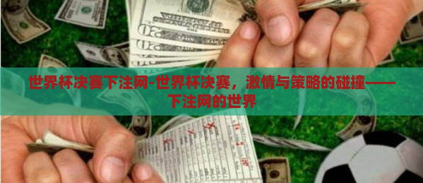 世界杯决赛下注网-世界杯决赛，激情与策略的碰撞——下注网的世界
