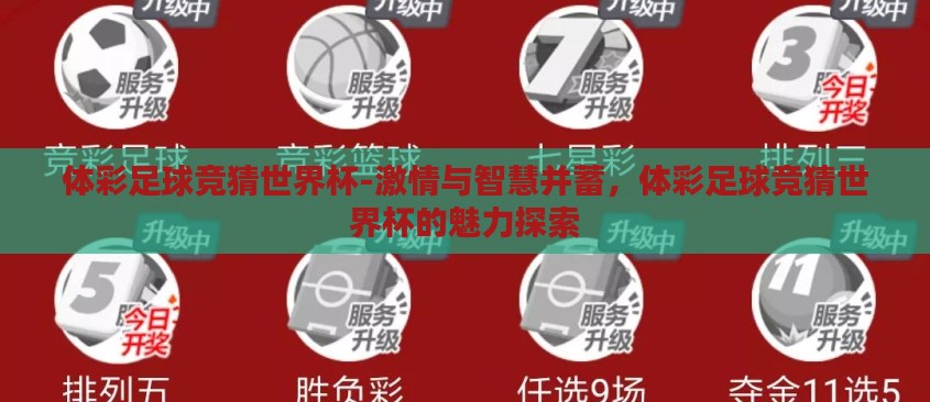体彩足球竞猜世界杯-激情与智慧并蓄，体彩足球竞猜世界杯的魅力探索