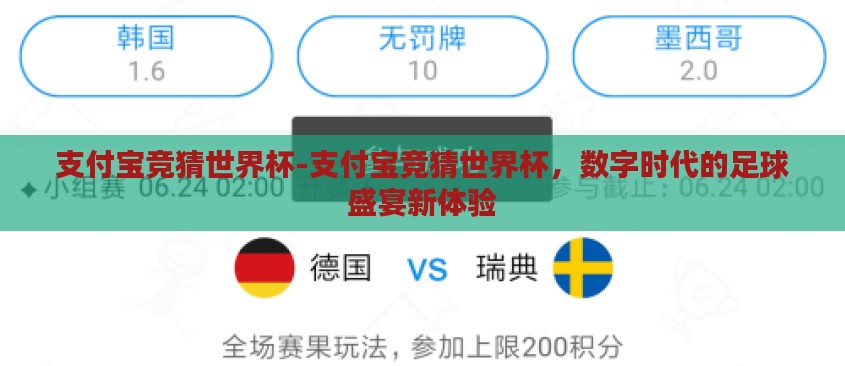 支付宝竞猜世界杯-支付宝竞猜世界杯，数字时代的足球盛宴新体验