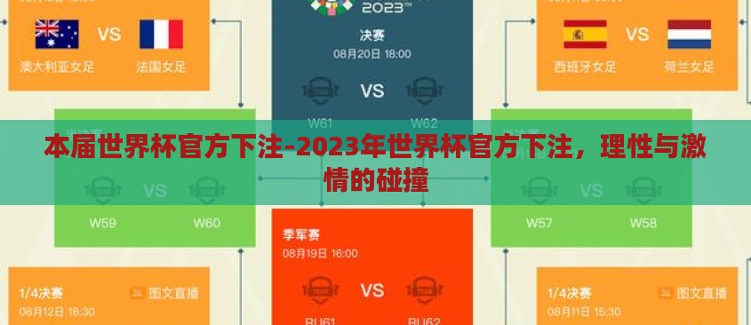 本届世界杯官方下注-2023年世界杯官方下注，理性与激情的碰撞