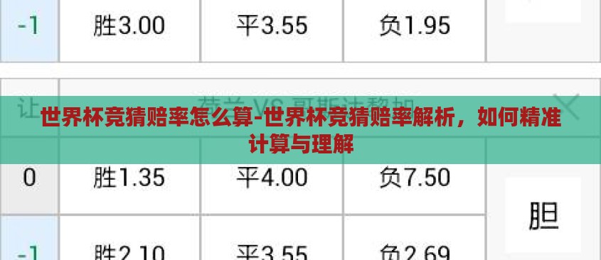 世界杯竞猜赔率怎么算-世界杯竞猜赔率解析,如何精准计算与理解 世界杯竞猜赔率怎么算-世界杯竞猜赔率解析,如何精准计算与理解