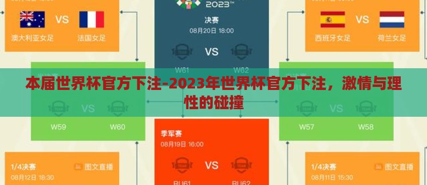 本届世界杯官方下注-2023年世界杯官方下注，激情与理性的碰撞