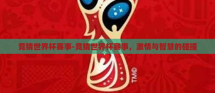 竞猜世界杯赛事-竞猜世界杯赛事，激情与智慧的碰撞