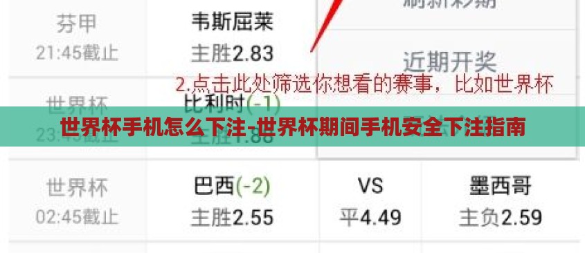 世界杯手机怎么下注-世界杯期间手机安全下注指南